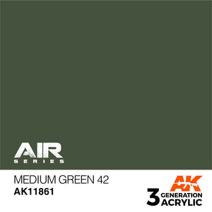 AK Interactive AK11861 3G Air Medium Green 42 Paint 17ml - A-Z Toy Hobby