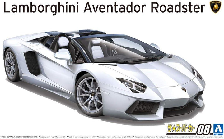 Aoshima 05866 2012 Lamborghini Aventador LP700-4 Roadster 1/24 Model Kit - A-Z Toy Hobby