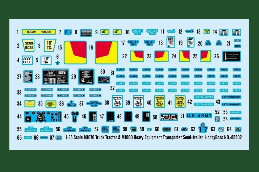 Hobby Boss 85502 M1070 Tractor & M1000 HET Semi Trailer 1/35 Model Kit - A-Z Toy Hobby