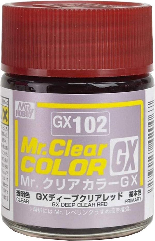Mr. Hobby GX102 Mr. Clear Color GX Deep Clear Red Lacquer Paint 18ml - A-Z Toy Hobby