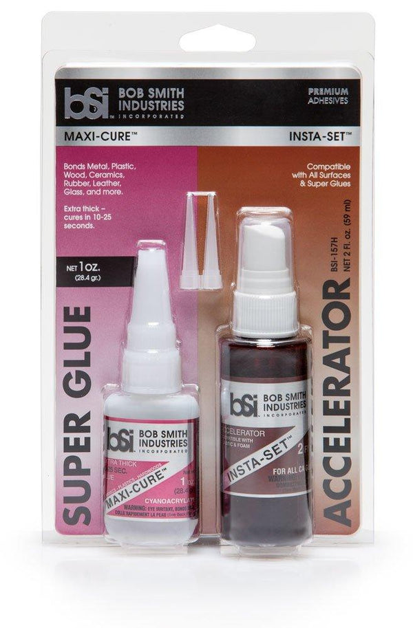 Bob Smith Maxi-Cure / Insta-Set Super Glue and Accelerator Combo Pack - A-Z Toy Hobby