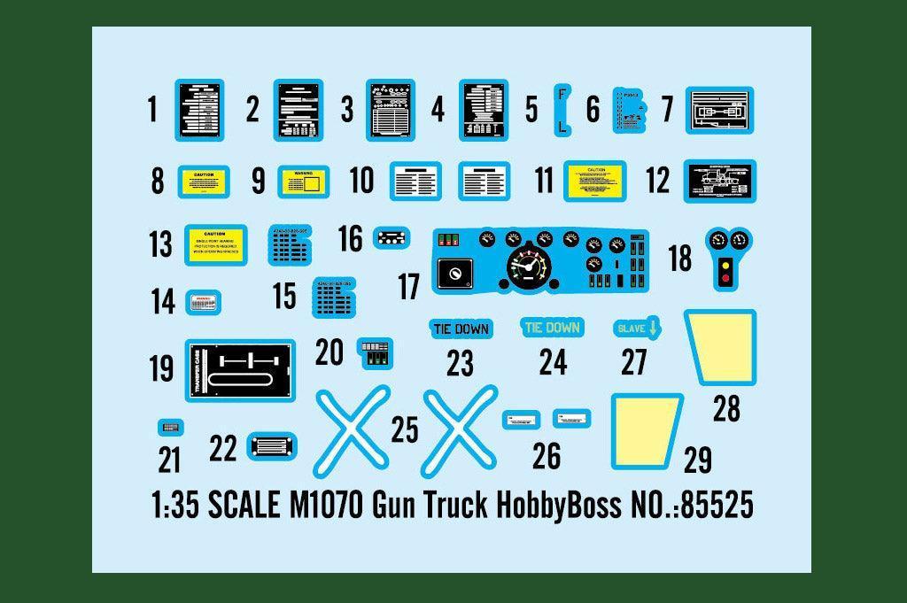 Hobby Boss 85525 M1070 Gun Truck 1/35 Model Kit - A-Z Toy Hobby