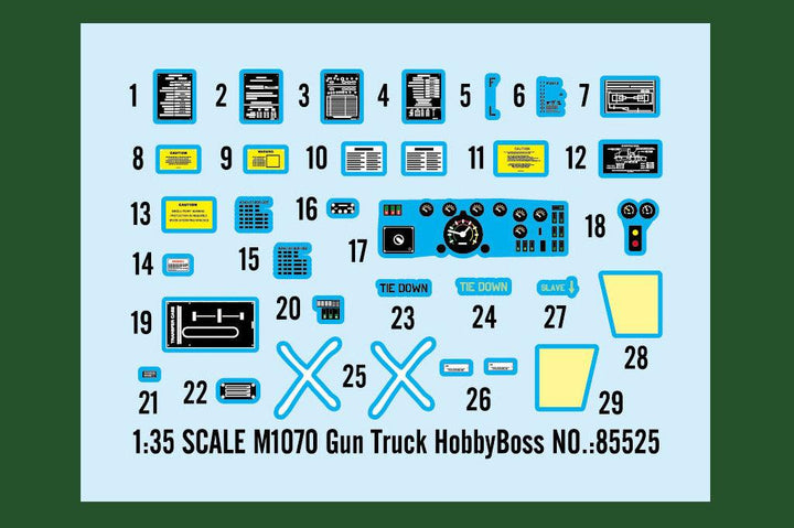 Hobby Boss 85525 M1070 Gun Truck 1/35 Model Kit - A-Z Toy Hobby