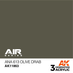 AK Interactive AK11863 3G Air ANA 613 Olive Drab Paint 17ml - A-Z Toy Hobby