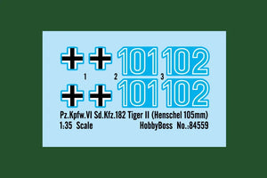 Hobby Boss 84559 Pz.Kpfw.VI Sd.Kfz.182 Tiger Tank II (Henschel 105mm) 1/35 Model Kit - A-Z Toy Hobby