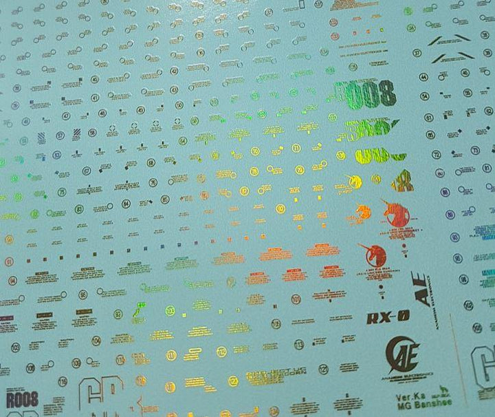 Delpi White and Gold Holo Water Decal For MG Banshee Ver. Ka - A-Z Toy Hobby