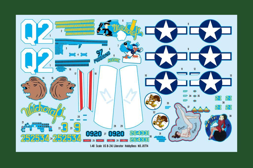 Hobby Boss 81774 US B-24J Liberator 1/48 Model Kit - A-Z Toy Hobby