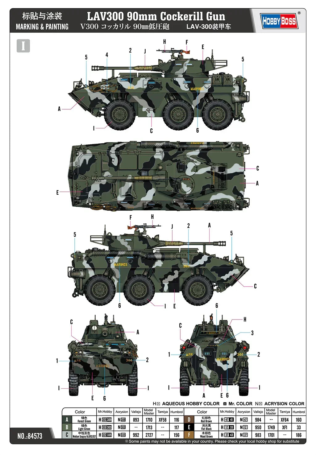 Hobby Boss 84573 LAV300 90mm Cockerill Gun 1/35 Model Kit - A-Z Toy Hobby