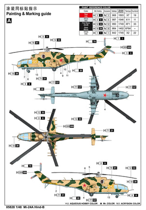 Trumpeter 05828 Mi-24A Hind-B Helicopter 1/48 Model Kit - A-Z Toy Hobby