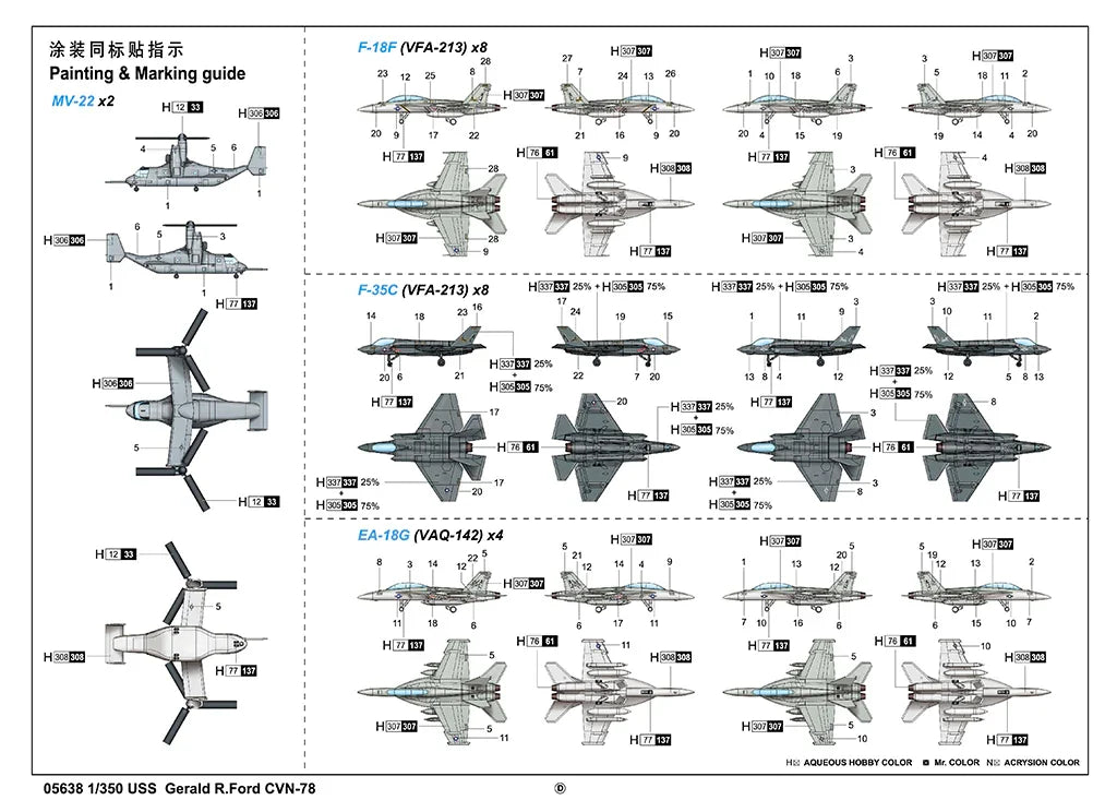 Trumpeter 05638 USS Gerald R. Ford CVN-78 1/350 Model Kit - A-Z Toy Hobby