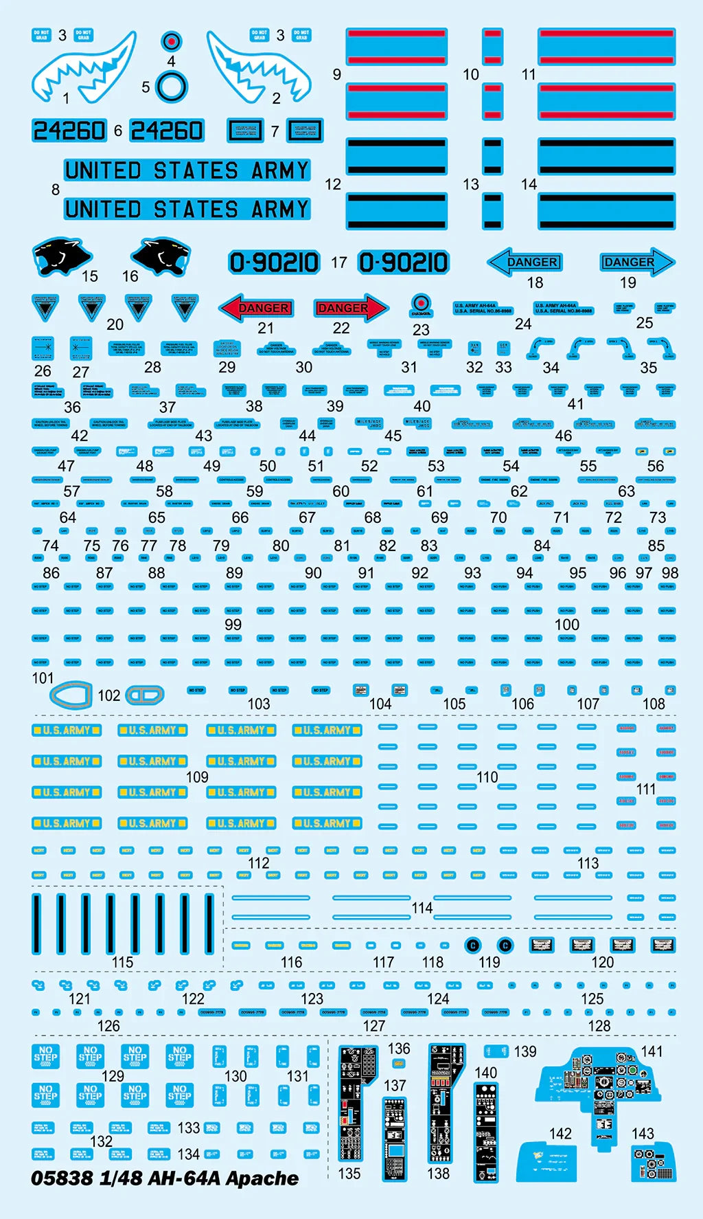 Trumpeter 05838 AH-64A Apache Helicopter 1/48 Model Kit - A-Z Toy Hobby