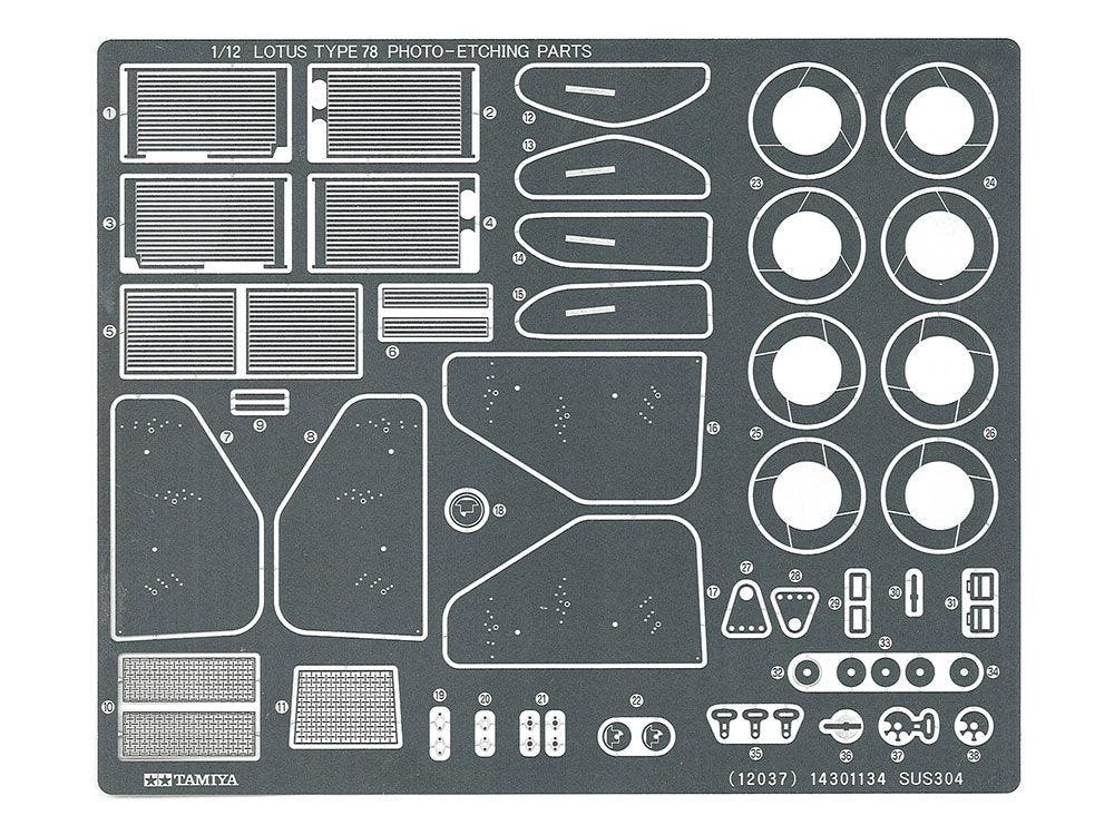 Tamiya 12037 Lotus Type 78 With Photo-Etched Parts 1/12 Model Kit TAM12037 - A-Z Toy Hobby