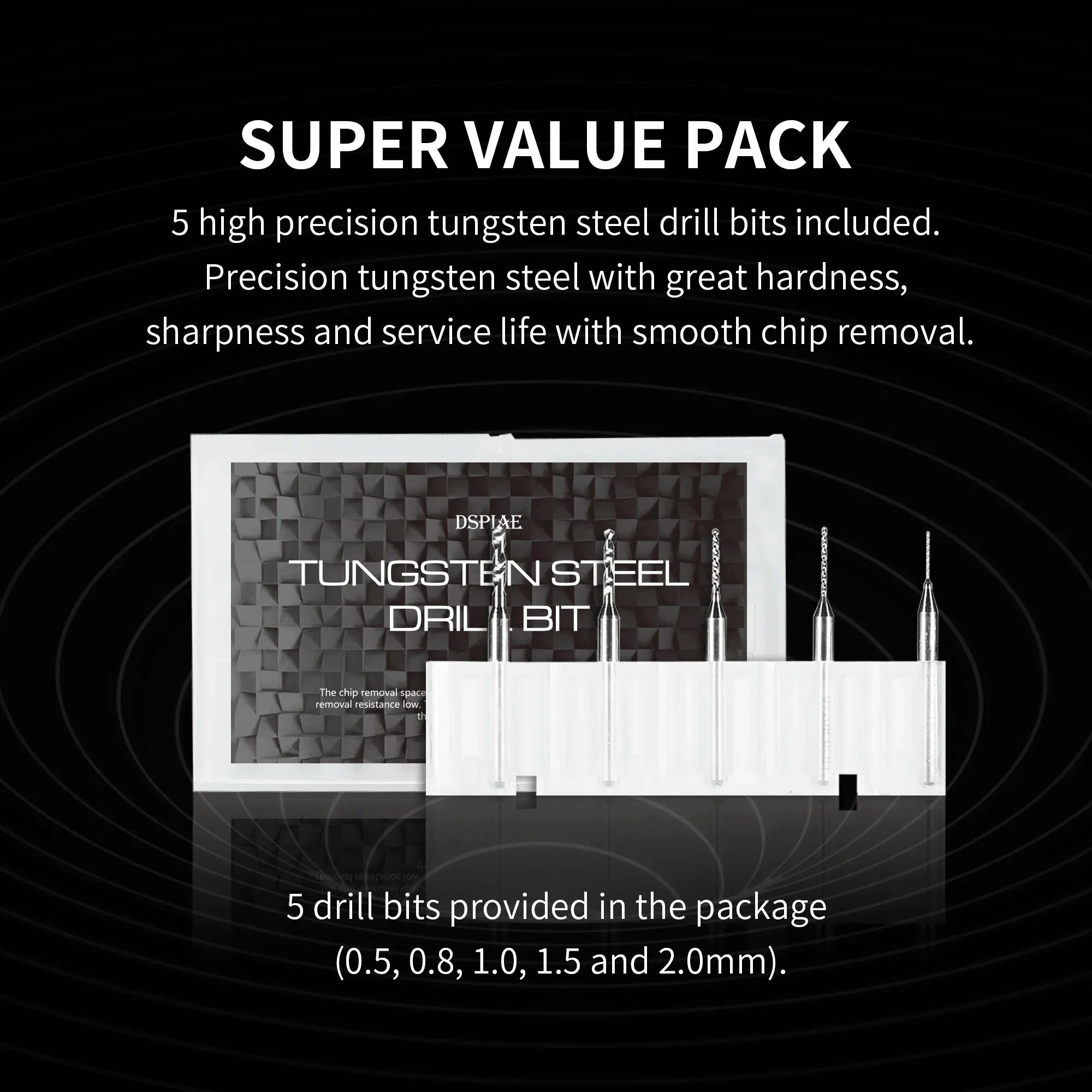 DSPIAE General Purpose Hand Drill Set With 0.5-2.0mm Tungsten Steel Drill Bit PT-HD - A-Z Toy Hobby
