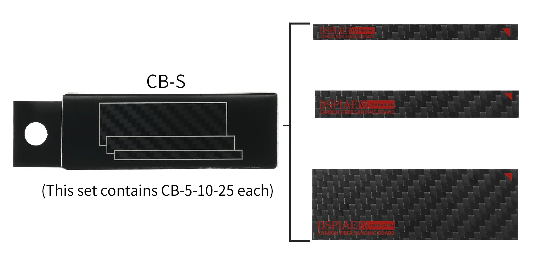 DSPIAE Carbon Fiber Sanding Board Set CB-S - A-Z Toy Hobby