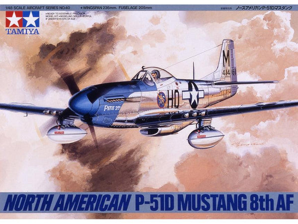 Tamiya 61040 North American P-51D Mustang 8th AF 1/48 Model Kit - A-Z Toy Hobby