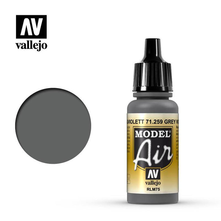 Vallejo 71259 Model Air Gray Violet RLM75 Acrylic Paint 17ml - A-Z Toy Hobby