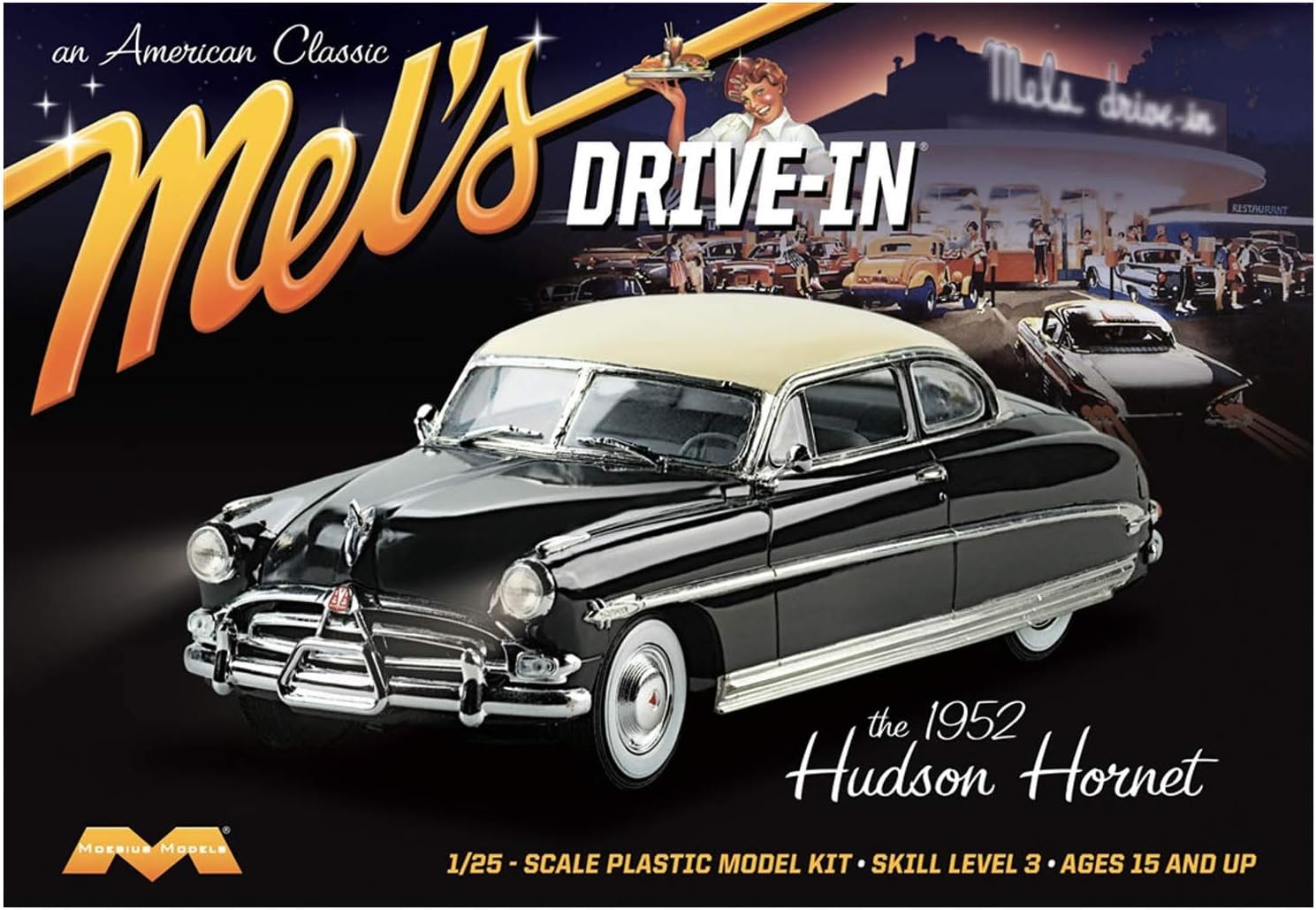 Moebius 1216 1952 Hudson Hornet Mel's Drive-in 1/25 Model Kit