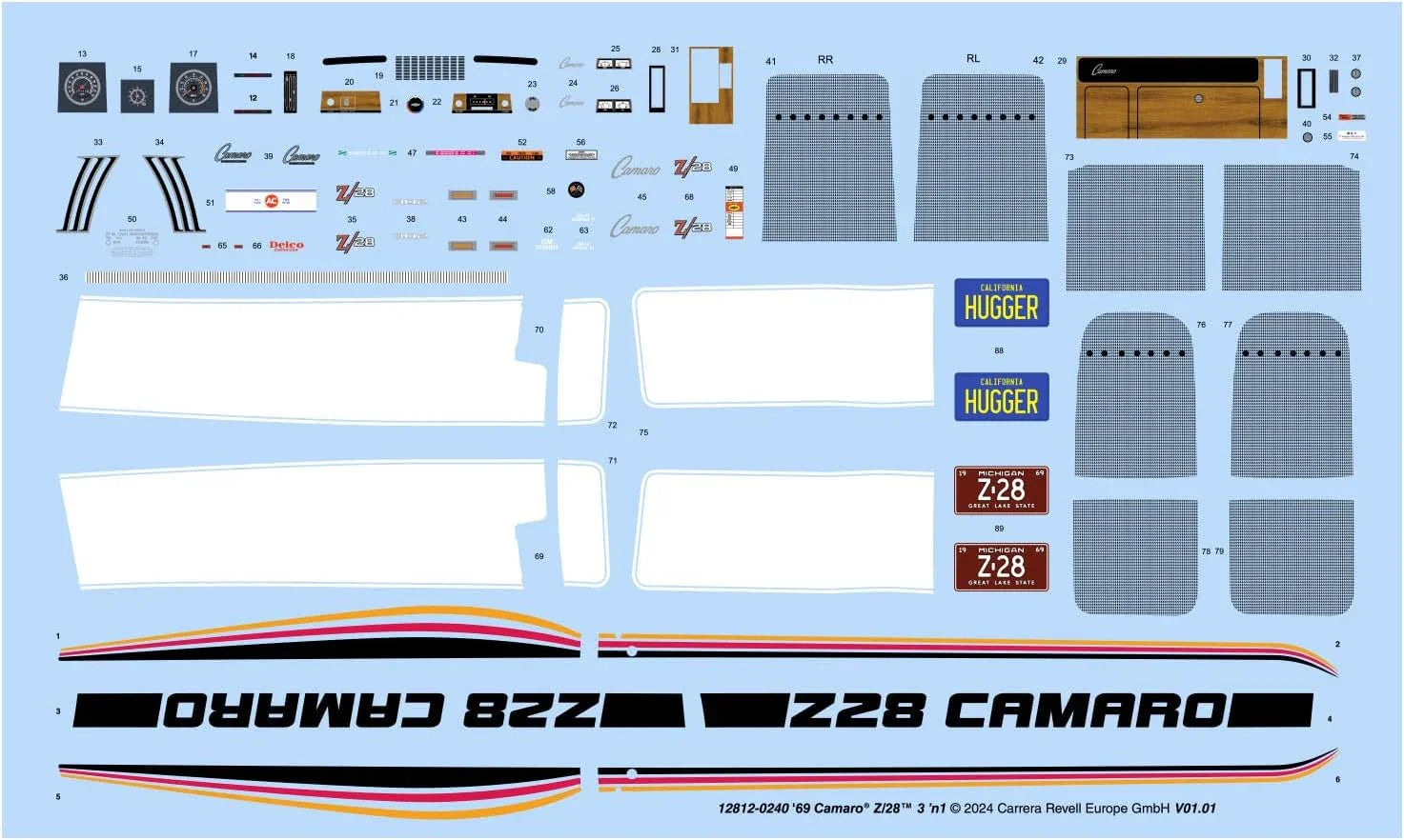 Revell 1969 Camaro Z/28 3 in 1 1/12 Model Kit - A-Z Toy Hobby