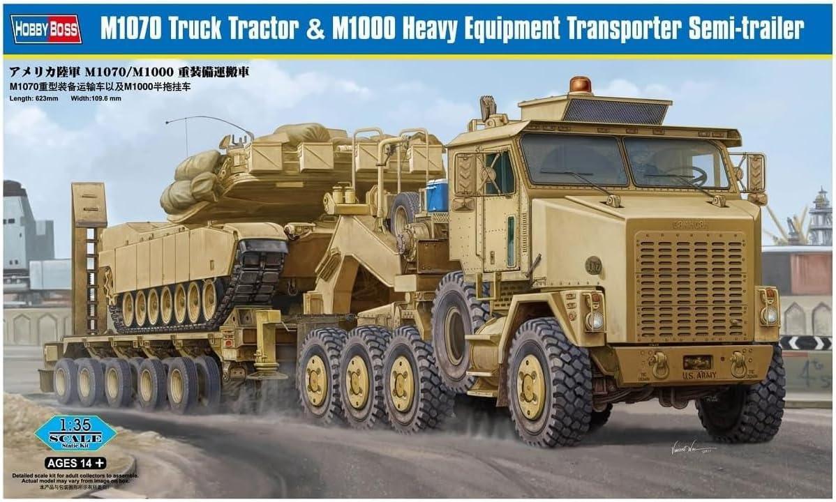 Hobby Boss 85502 M1070 Tractor & M1000 HET Semi Trailer 1/35 Model Kit - A-Z Toy Hobby
