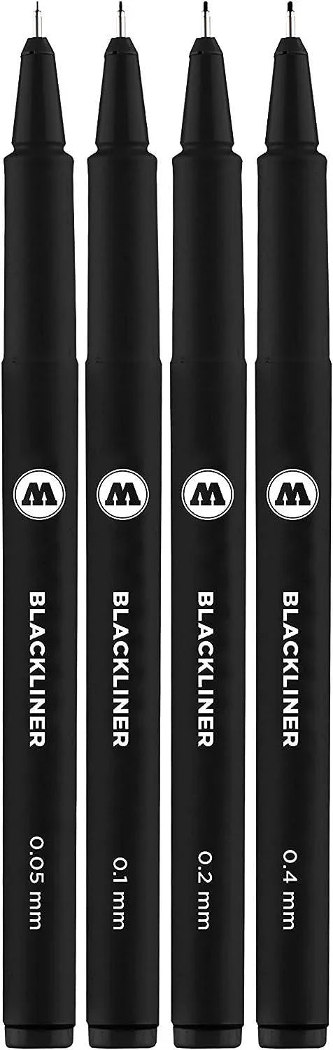 Molotow Blackliner Marker 4 Pcs. Set 1 (0.05mm, 0.1mm, 0.2mm, 0.4mm) - A-Z Toy Hobby
