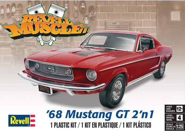Revell 1968 Mustang GT 2 in 1 1/25 Model Kit - A-Z Toy Hobby