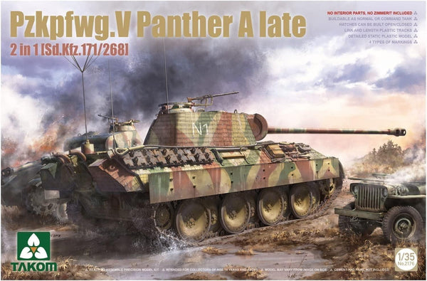 Takom 2176 Pzkpfwg.V Panther A Late 2 in 1 1/35 Model Kit - A-Z Toy Hobby