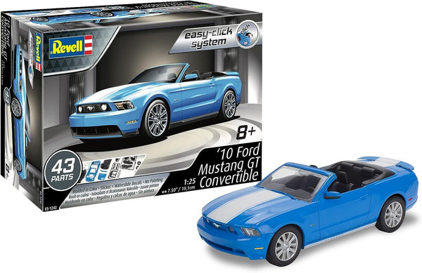 Revell 2010 Ford Mustang GT Convertible Easy-Click 1/25 Model Kit - A-Z Toy Hobby