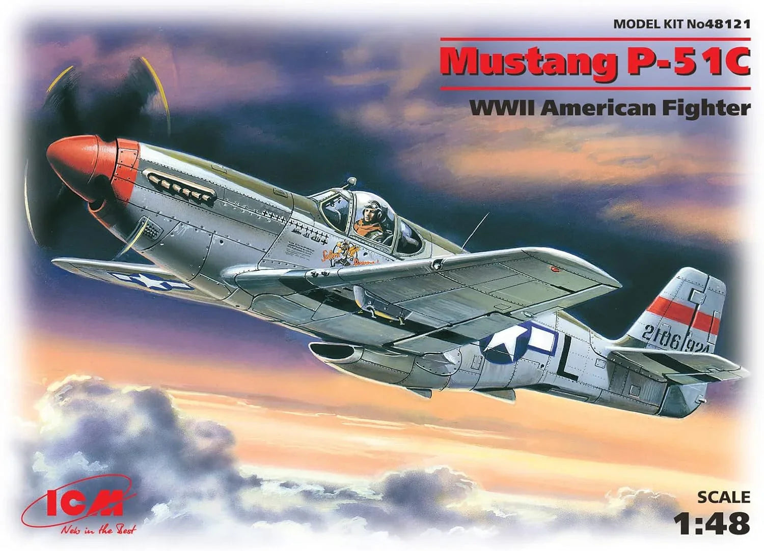 ICM 48121 Mustang P-51C 1/48 Model Kit - A-Z Toy Hobby