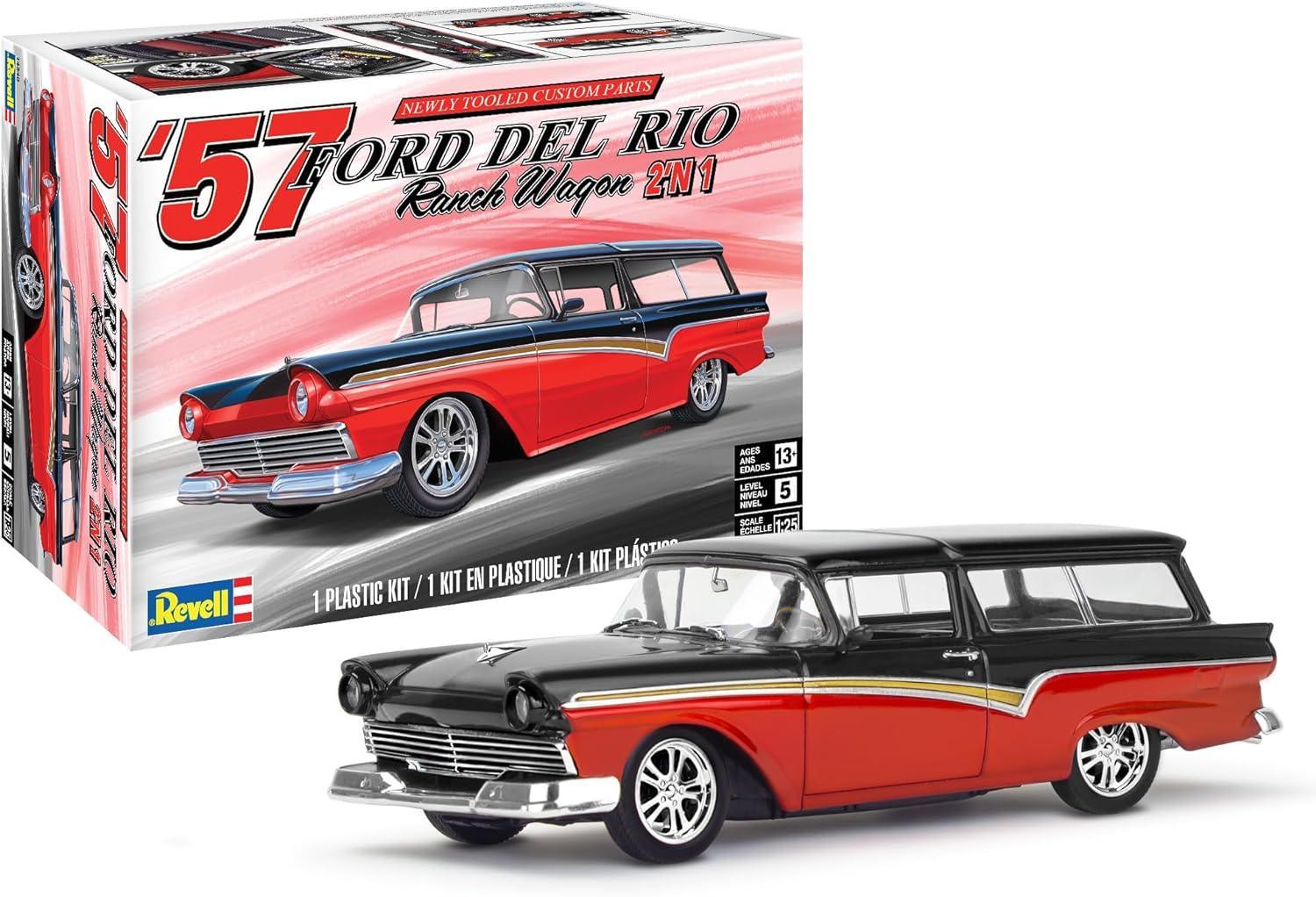 Revell 1957 Ford Del Rio Rach Wagon 2 in 1 1/25 Model Kit - A-Z Toy Hobby