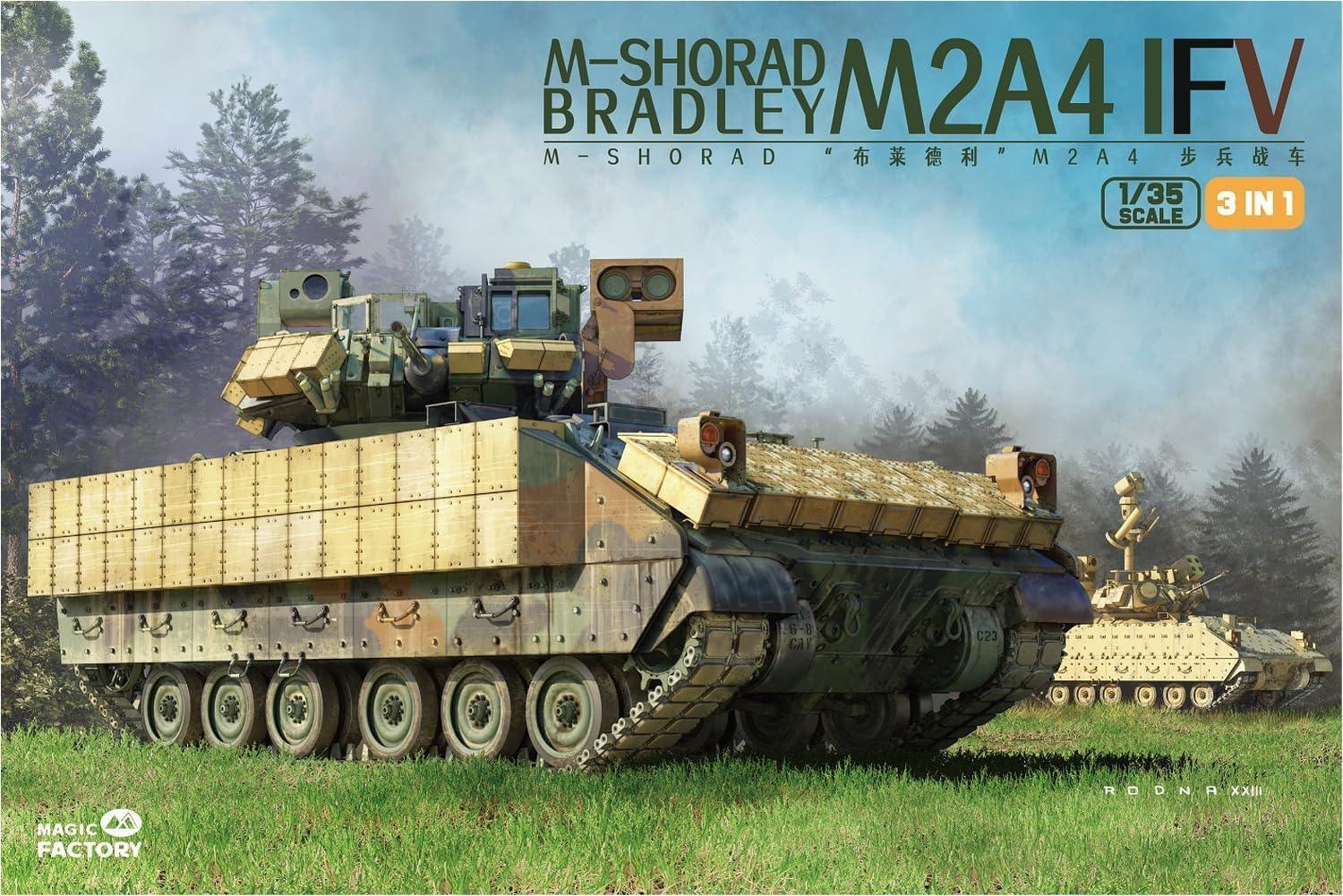 Magic Factory 2004 M-Shorad M2A4 Bradley IFV (3 in 1) 1/35 Model Kit - A-Z Toy Hobby