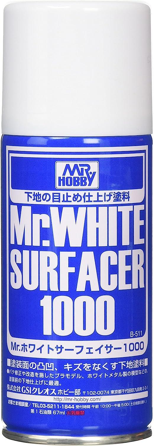 Mr. Hobby B511 Mr. White Surfacer 1000 Spray Paint 170ml - A-Z Toy Hobby