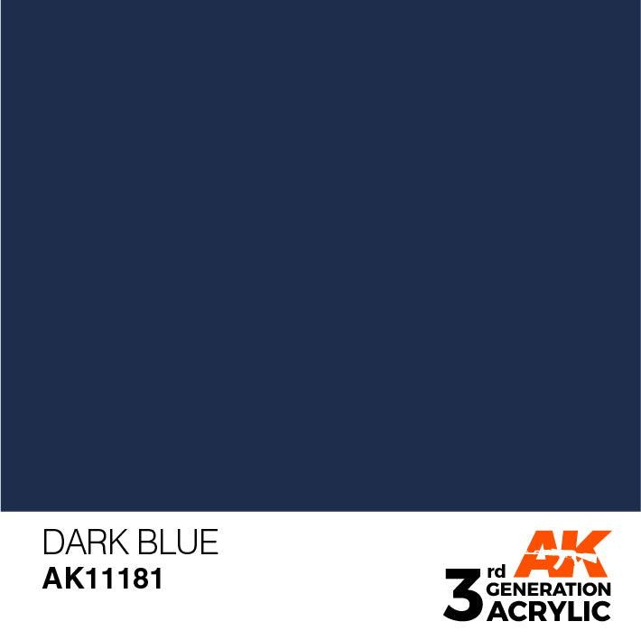 AK Interactive AK11181 3G Dark Blue Acrylic Paint 17ml - A-Z Toy Hobby