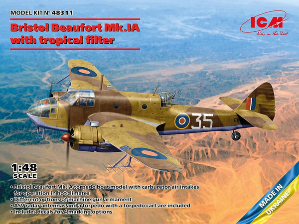 ICM 48311 Bristol Beaufort Mk.IA with Tropical Filters 1/48 Model Kit