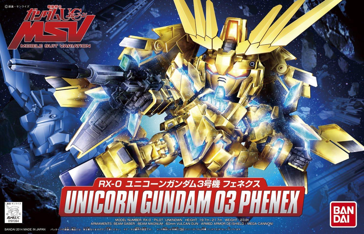 Bandai BB 394 Unicorn Gundam 03 Phenex SD Model Kit - A-Z Toy Hobby