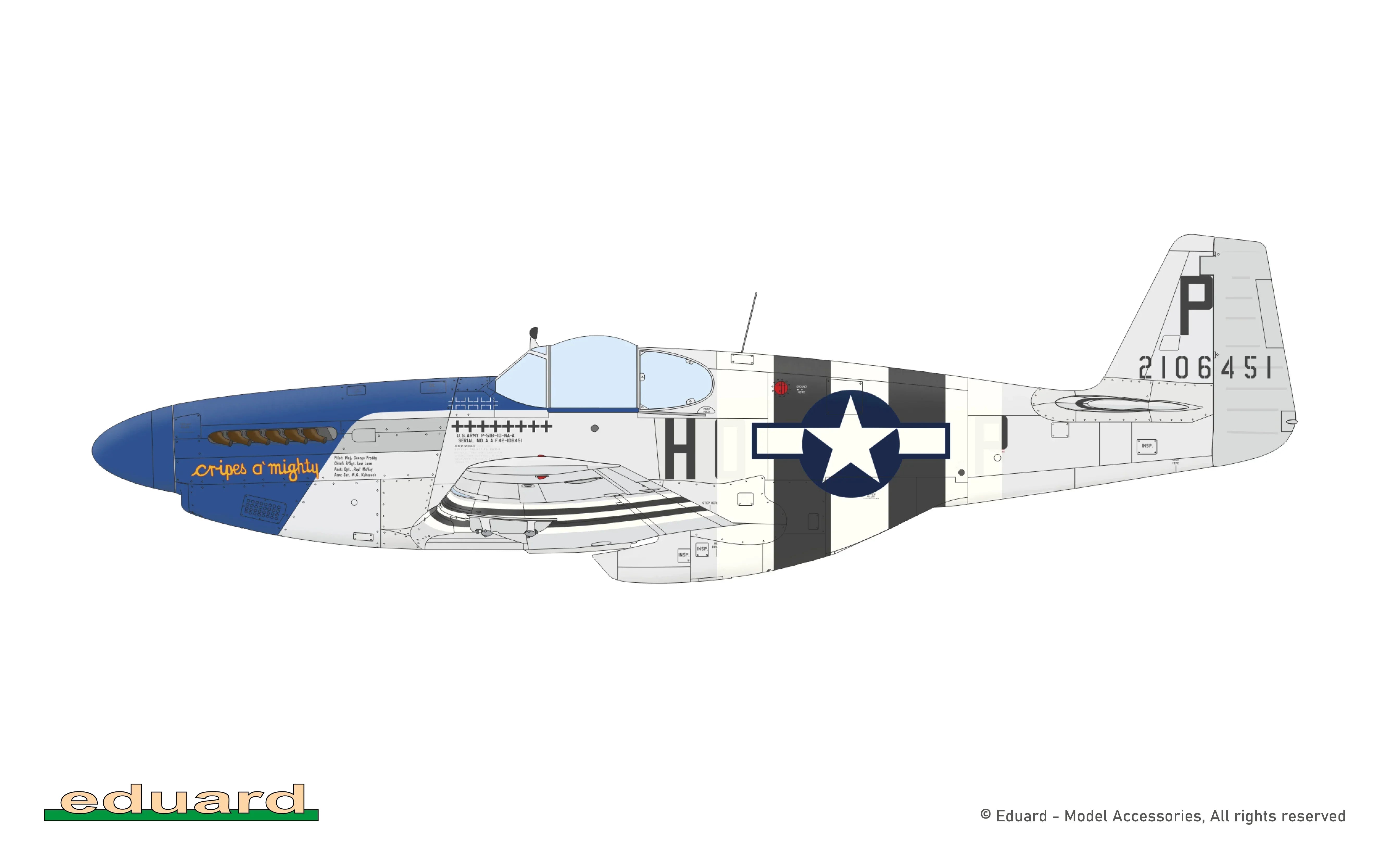 Eduard 82176 P-51B Mustang Malcolm Hood Canopy ProfiPACK 1/48 Model Kit - A-Z Toy Hobby