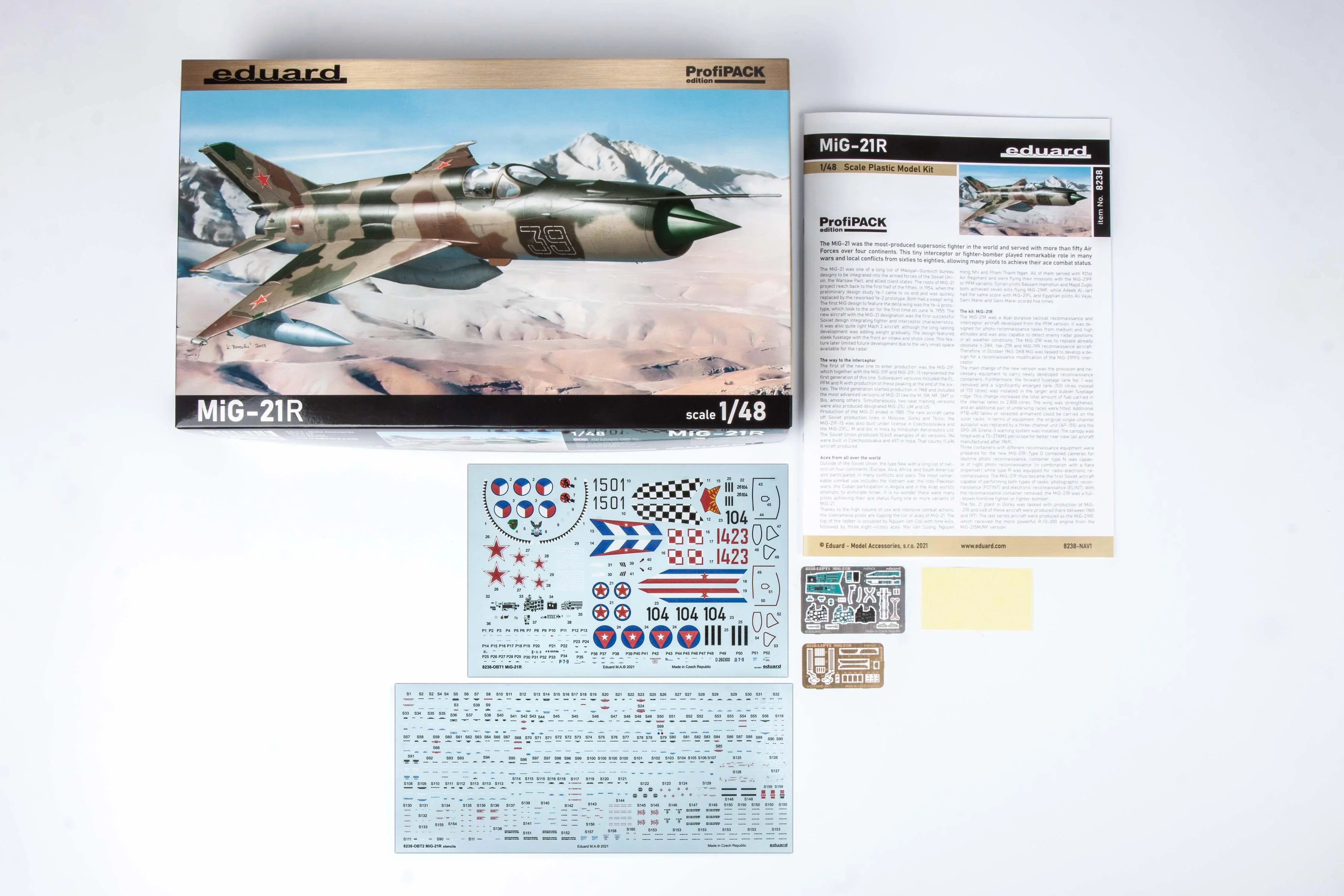 Eduard 8238 MiG-21R Soviet Recon Jet Aircraft ProfiPACK 1/48 Model Kit - A-Z Toy Hobby