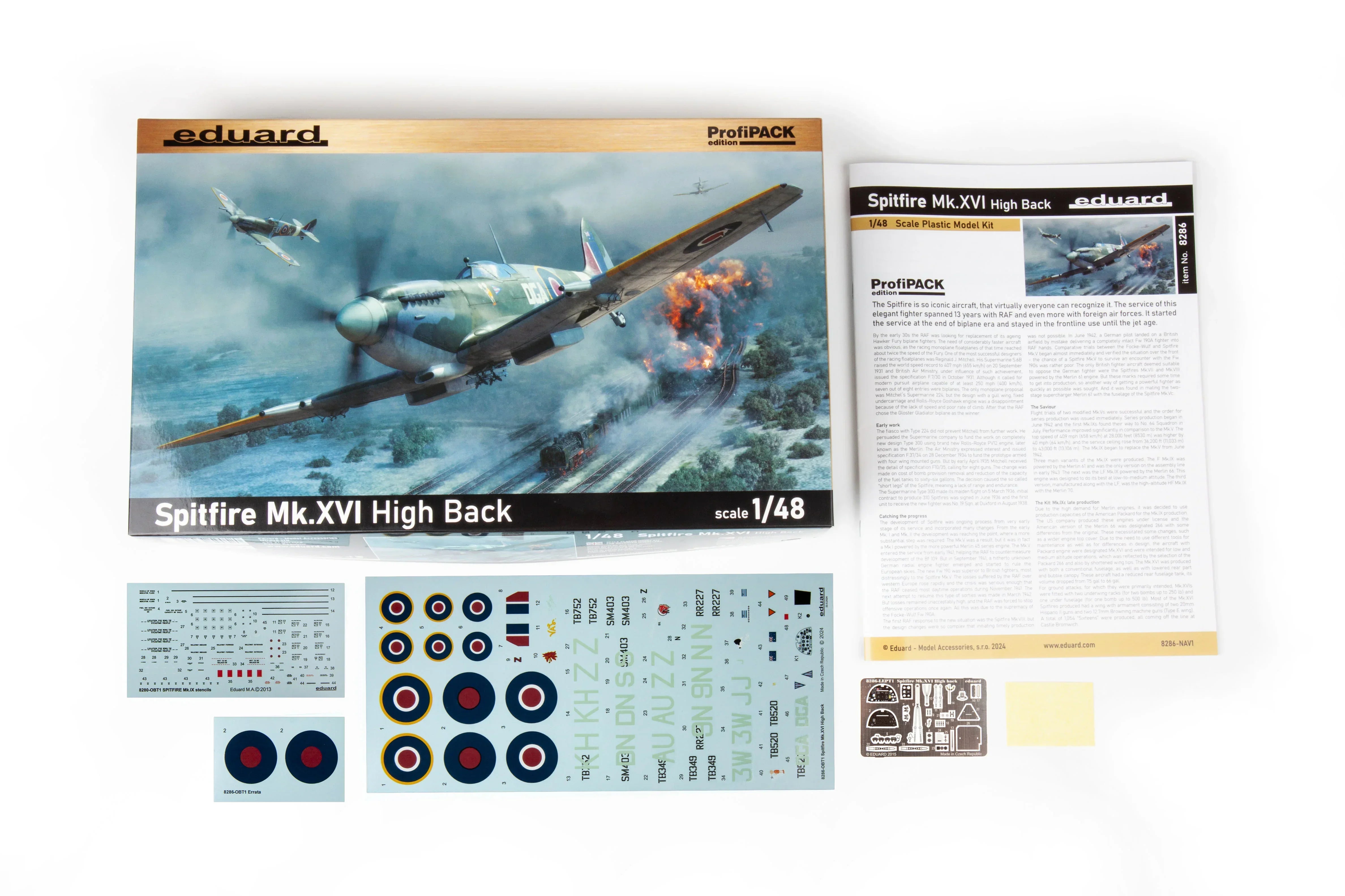 Eduard 8286 Bf 109E-4 Spitfire Mk.XVI High Back ProfiPACK 1/48 Model Kit - A-Z Toy Hobby