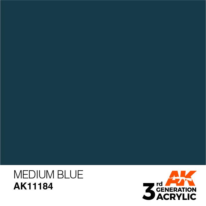 AK Interactive AK11184 3G Medium Blue Acrylic Paint 17ml - A-Z Toy Hobby