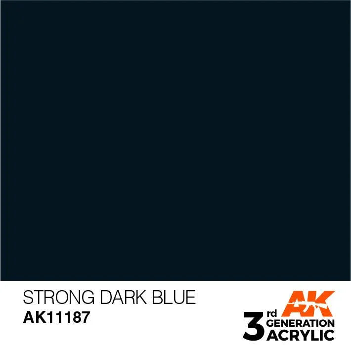 AK Interactive AK11187 3G Strong Dark Blue Acrylic Paint 17ml - A-Z Toy Hobby