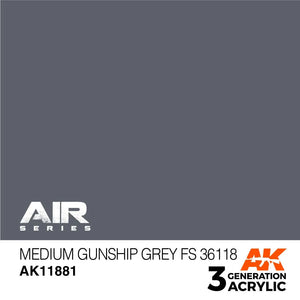 AK Interactive AK11881 3G Air Medium Gunship Gray FS 36118 Paint 17ml - A-Z Toy Hobby