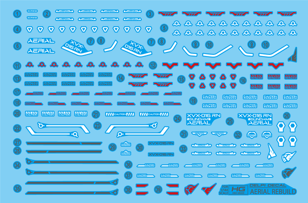 Delpi Water Decal For HG Aerial Rebuild - A-Z Toy Hobby