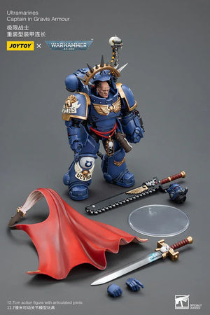 Joy Toy Warhammer 40K Ultramarines Captain in Gravis Armour 1/18 Action Figure - A-Z Toy Hobby