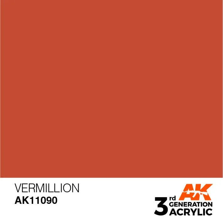 AK Interactive AK11090 3G Vermillion Acrylic Paint 17ml - A-Z Toy Hobby