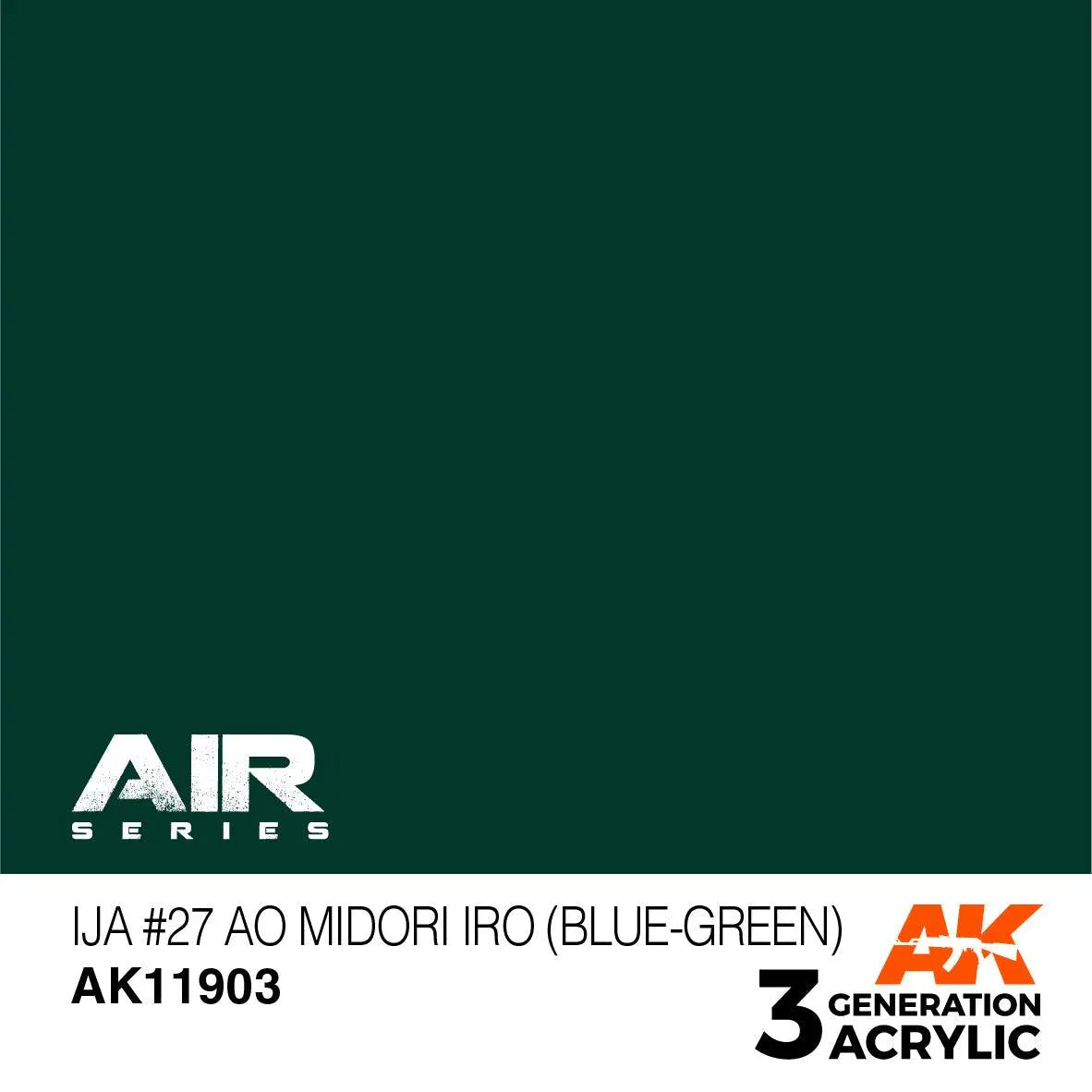 AK Interactive AK11903 3G Air IJA #27 Ao Midori Iro (Blue-Green) Paint 17ml - A-Z Toy Hobby