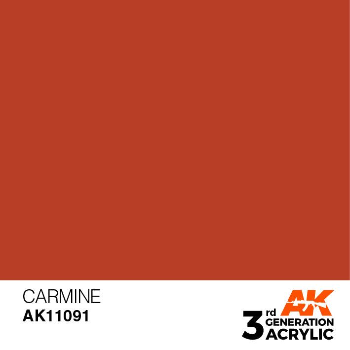 AK Interactive AK11091 3G Carmine Acrylic Paint 17ml - A-Z Toy Hobby