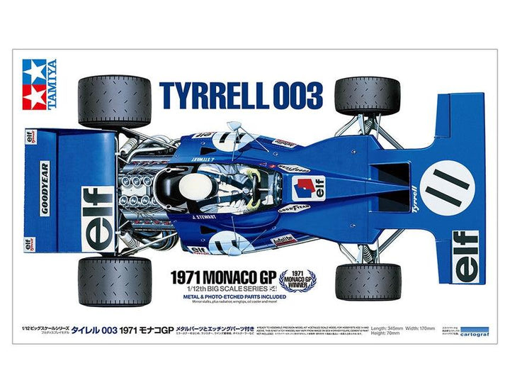 Tamiya 12054 Tyrrell 003 1971 Monaco GP W/ Photo-Etched Parts 1/12 Model Kit - A-Z Toy Hobby