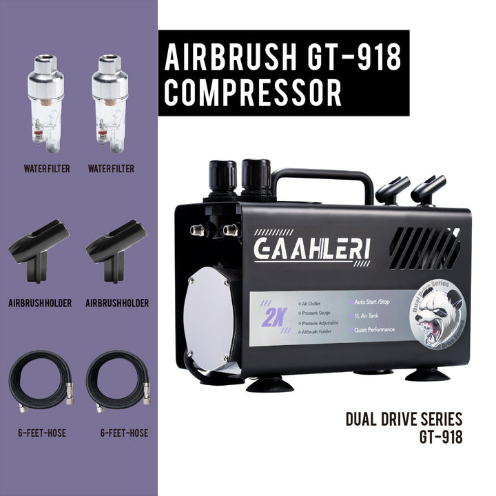 Gaahleri GT-918 Dual Drive Airbrush Compressor - A-Z Toy Hobby
