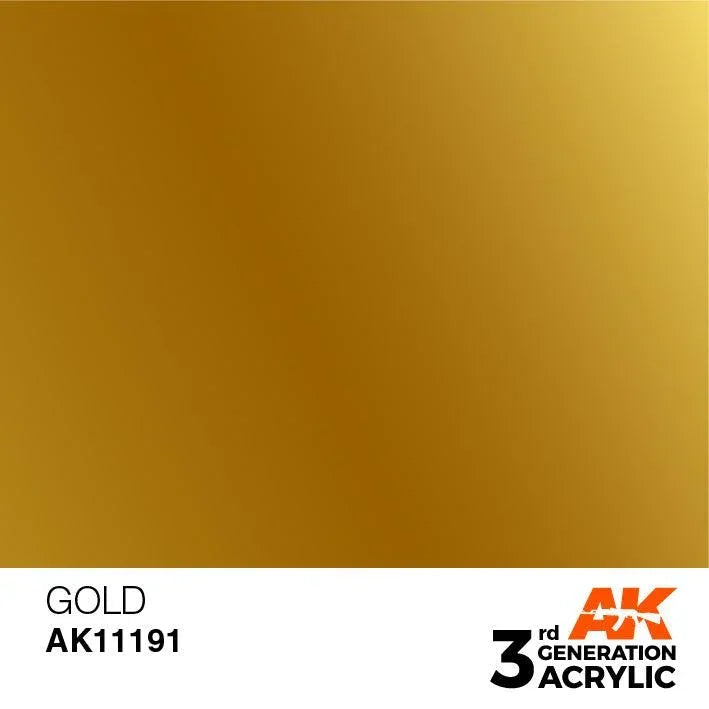 AK Interactive AK11191 3G Gold Acrylic Paint 17ml - A-Z Toy Hobby