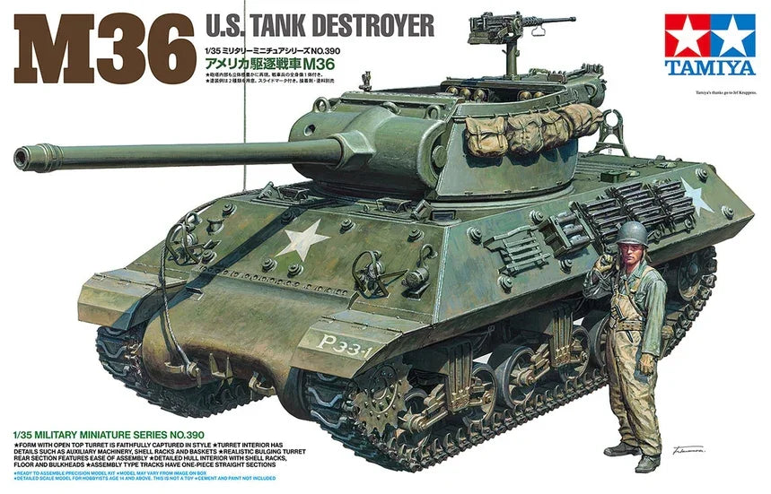 Tamiya 35390 US Tank Destroyer M36 1/35 Model Kit - A-Z Toy Hobby