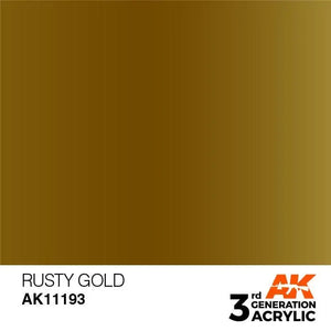 AK Interactive AK11193 3G Rusty Gold Acrylic Paint 17ml - A-Z Toy Hobby
